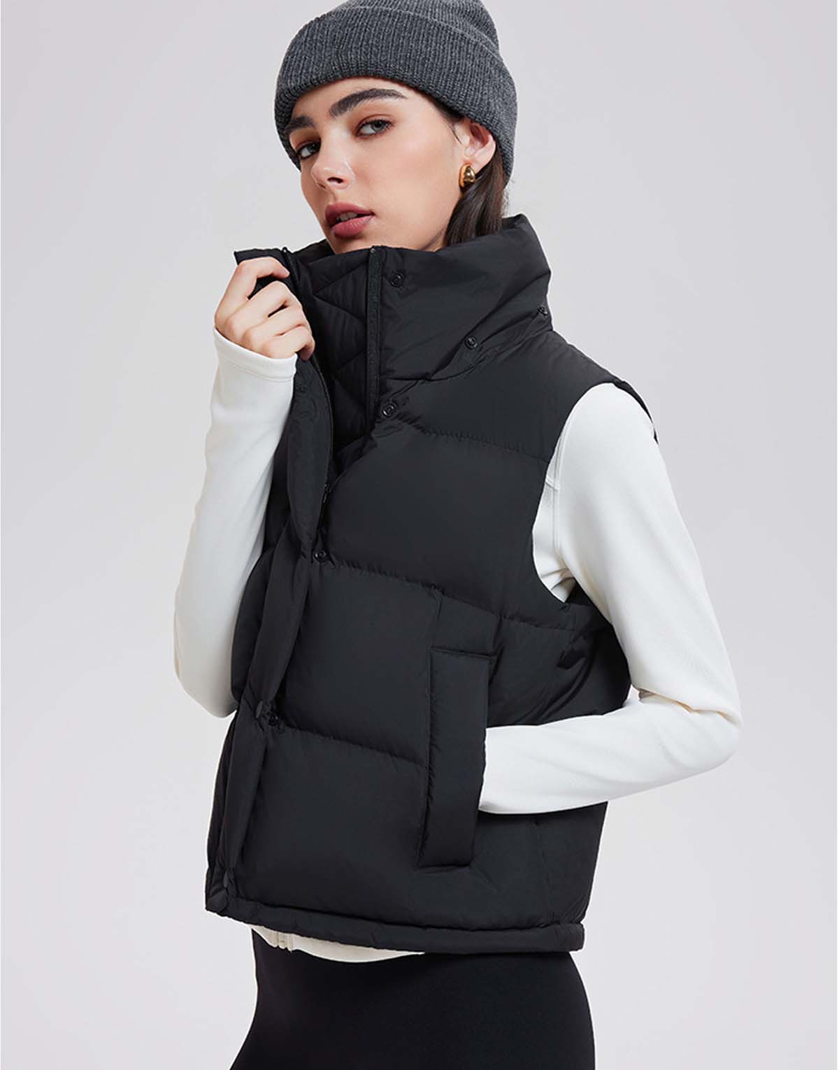 Short PCT White Duck Down Vest-08-2